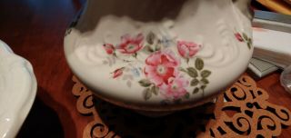 Antique Porcelain Pitcher and Wash Basin Bowl Set Floral with Gold Trim 8