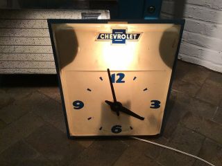 Vintage Chevrolet Lighted Wall Clock 7 - 1954