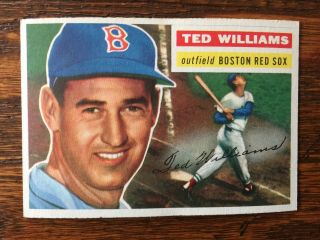 1956 Topps Ted Williams Baseball Card No Creases - Vintage