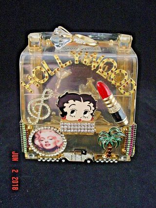 Vintage Rare Betty Boop Jeweled Lucite Purse (hand Made)