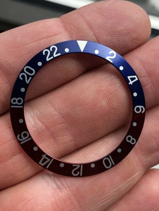 Vintage Rolex Pepsi GMT 1675 16750 bezel insert (Blue Back). 3