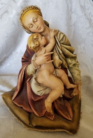 Vintage Antonio Borsato Italian Madonna And Child Figurine Outstanding Cond.