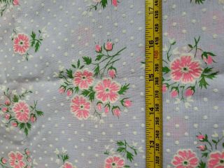 Vintage Flocked Fabric Dotted Swiss Purple Pink Floral 46 x 61 2