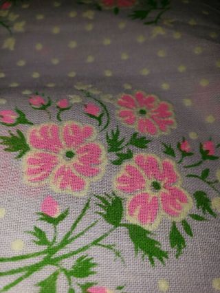 Vintage Flocked Fabric Dotted Swiss Purple Pink Floral 46 x 61 6