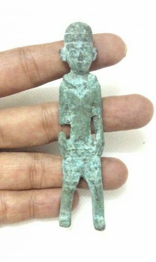 Rare Antique Ancient sasanian Bronze Statue of Human Soldier Circa 250 BC 4