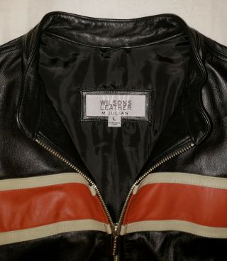 WILSON ' S Men ' s Leather Vintage Retro Striped Leather Jacket 2