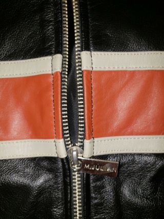 WILSON ' S Men ' s Leather Vintage Retro Striped Leather Jacket 5