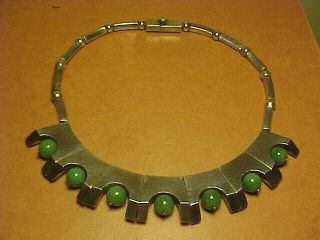 Vintage Antonio Pineda 970 Silver Aventurine Necklace - Fabulous