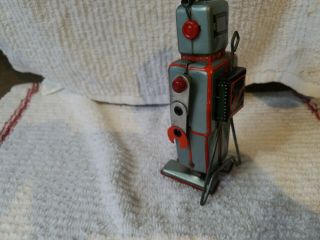 Vintage mechanical Tin Lithograph Robot Made In Japan easel back 1960 3