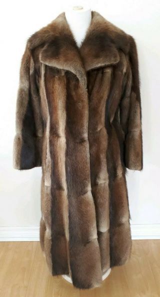 Vintage Mink Fur Coat Womens Small S Full Length Collared Soft Montreal 2