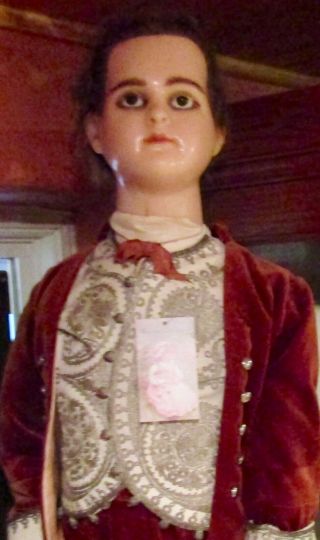Antique 36 " C1890 French Glass Eyed Wax Doll Mannequin W/inserted Hair