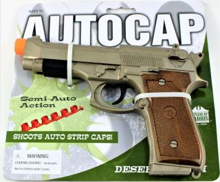 Autocap Desert Storm Toy Cap Gun - Parris Manufacturing Shoots Strip Caps