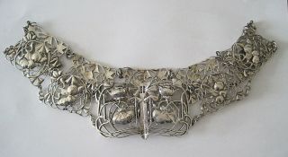 Hallmarked 1900 WILLIAM COMYNS ART NOVEAU STERLING SILVER BELT & BUCKLE 5