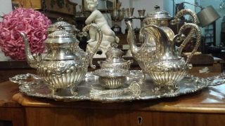 4325g Masterpiece Sterling Silver Flutted Colonial Style Coffee Tea Set 8 Items