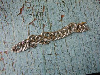 Vtg 1940s Spartling Design Mexico Silver Link Bracelet 115 Gram 7.  25 "