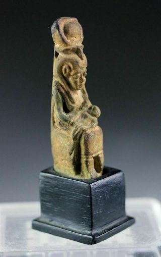 Sc Egyptian Faiance Figure Of Isis W.  Horus Child,  Ptolemaic