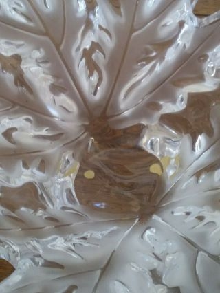 Vintage Lalique French Crystal Champs Elysées Large Centerpiece Leaf Bowl 4