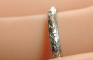 Antique Vintage Art Deco Wedding Band SZ 9 18K White Gold Flower Of Love UK - R1/2 5