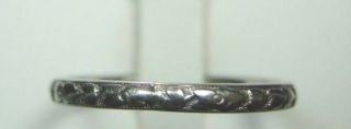 Antique Vintage Art Deco Wedding Band SZ 9 18K White Gold Flower Of Love UK - R1/2 6