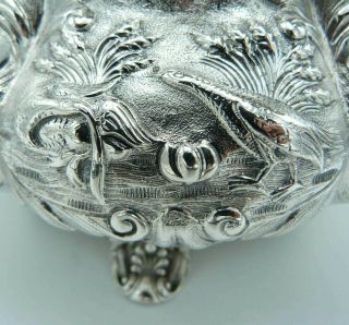 William IV Antique 19th Century Solid Silver Teapot 1833 Pheasant Scenes Crest 8