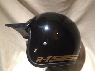 Vintage Bell Rt Motorcycle Helmet Black Size Xl 7 3/8 Dot Scha Bobber Dated 1981