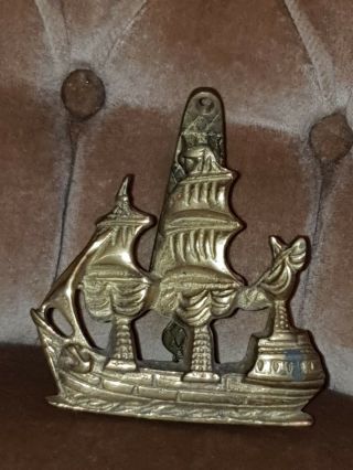 Vintage/antique Brass Sailing Ship Boat Door Knocker.  See Picture For