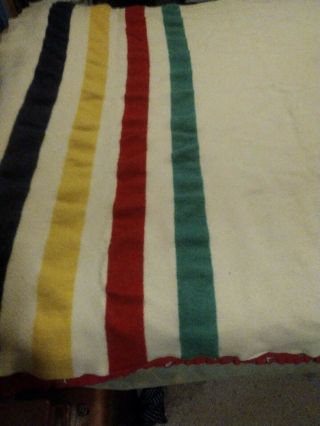 Vintage Hudson Bay SIX point queen size 100 wool blanket. 2