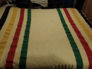 Vintage Hudson Bay SIX point queen size 100 wool blanket. 7