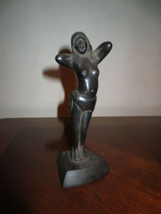 Bronze Semi Nude Girl Statue From Sri Lanka Ceylon