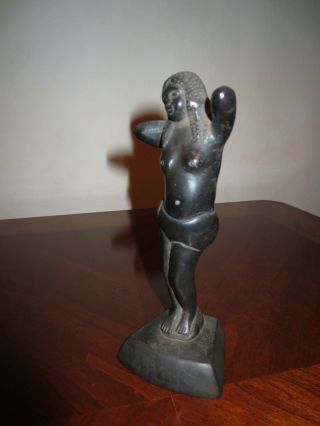 Bronze Semi Nude Girl Statue from Sri Lanka Ceylon 2