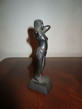 Bronze Semi Nude Girl Statue from Sri Lanka Ceylon 4