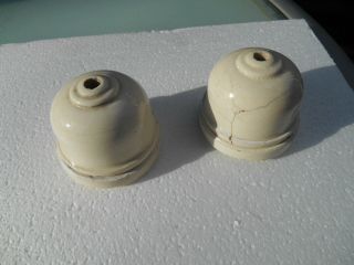 Two Vintage Circa 1920s 30s White Porcelain Ceiling Roses