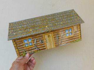 Vintage Marx Fort Apache Play Set Tin Litho Trapper Cabin No Stovepipe
