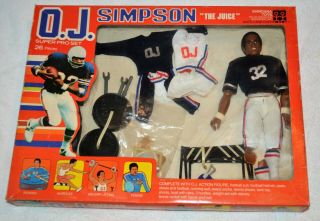 70s O.  J.  Simpson Pro Set Playset Shindana Figure Doll Mib Oj Nrfb Vintage