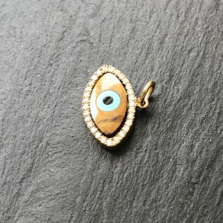 Vintage Diamond and Gem Set 18 Karat Gold Evil Eye Pendant 3