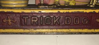 Antique Cast Iron Trick Dog 6 Part base Hubley 1888 Mechanical Bank 7