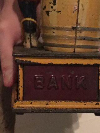Antique Cast Iron Trick Dog 6 Part base Hubley 1888 Mechanical Bank 8
