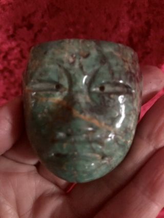 Pre - Columbian Mayan Jade Mask Maskette Pectoral 3