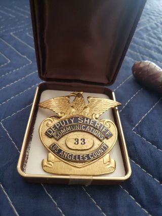 GEO.  SHENCK Deputy Sheriff ' s badge Los Angeles county & onduty Antique clobber 2