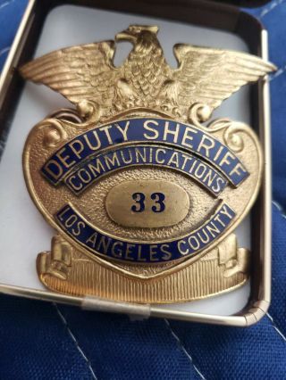 GEO.  SHENCK Deputy Sheriff ' s badge Los Angeles county & onduty Antique clobber 6