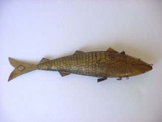 Antique Brass Fish Besamim Spice Box