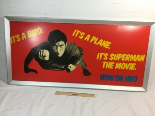 1978 Very Rare Superman Movie Poster Ad Art Public Bus Hbo Christopher Reeve Vtg