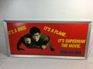 1978 VERY RARE Superman Movie Poster AD art public bus HBO Christopher Reeve Vtg 9