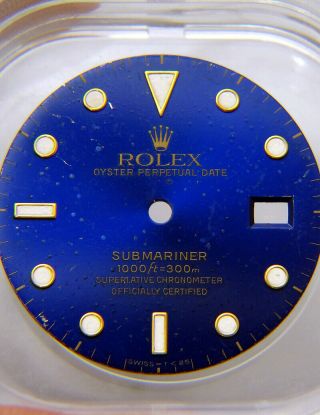 Vintage Rolex Submariner 16613 16618 16803 Blue Gold Tropical Watch Dial