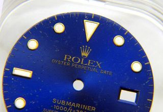 Vintage Rolex Submariner 16613 16618 16803 Blue Gold Tropical Watch Dial 2