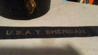 Pre Ww I U.  S.  A.  T.  Sheridan Cap Hat Tally Ribbon
