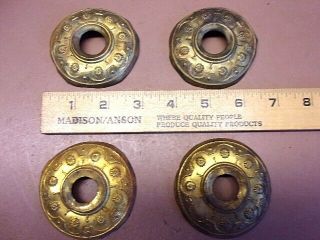 4 Antique Door Knob Gas Light Backplates Very Ornate 2 3/4 " Diameter Very Thin