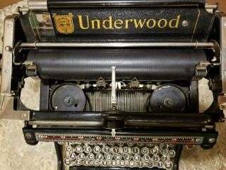 Antique Vintage Underwood Model No.  5 Standard Typewriter 12