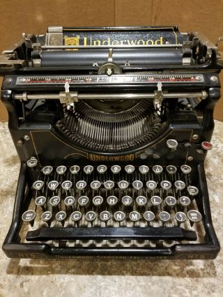 Antique Vintage Underwood Model No.  5 Standard Typewriter
