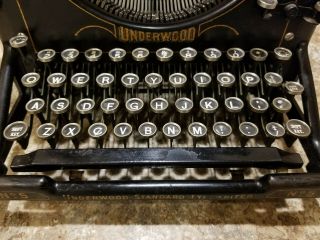 Antique Vintage Underwood Model No.  5 Standard Typewriter 3